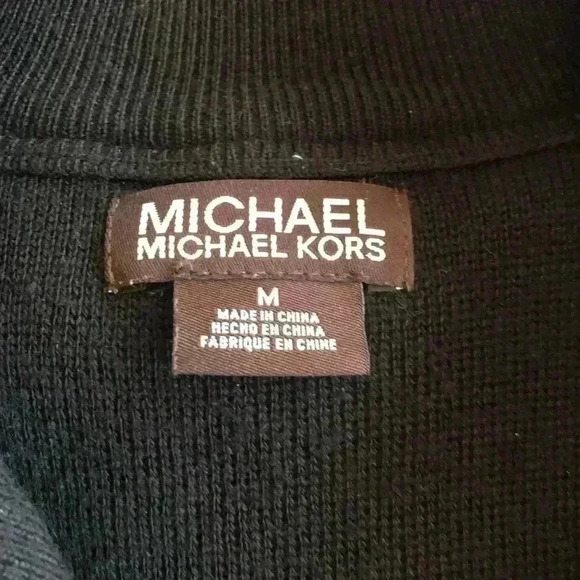 Michael Kors | Black Quarter-Zip Pullover Sweater/Jacket - Picture 3 of 5